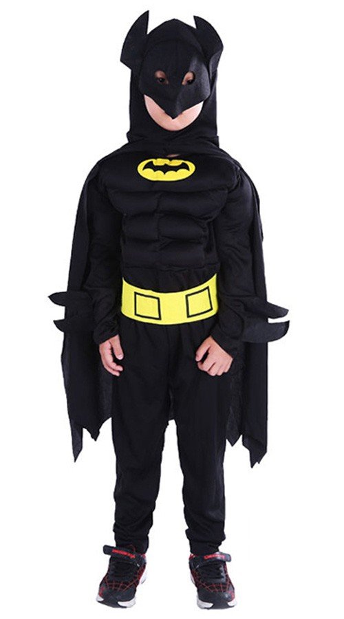 Muskel Halloween Superhelt Batman Kostyme for Barn