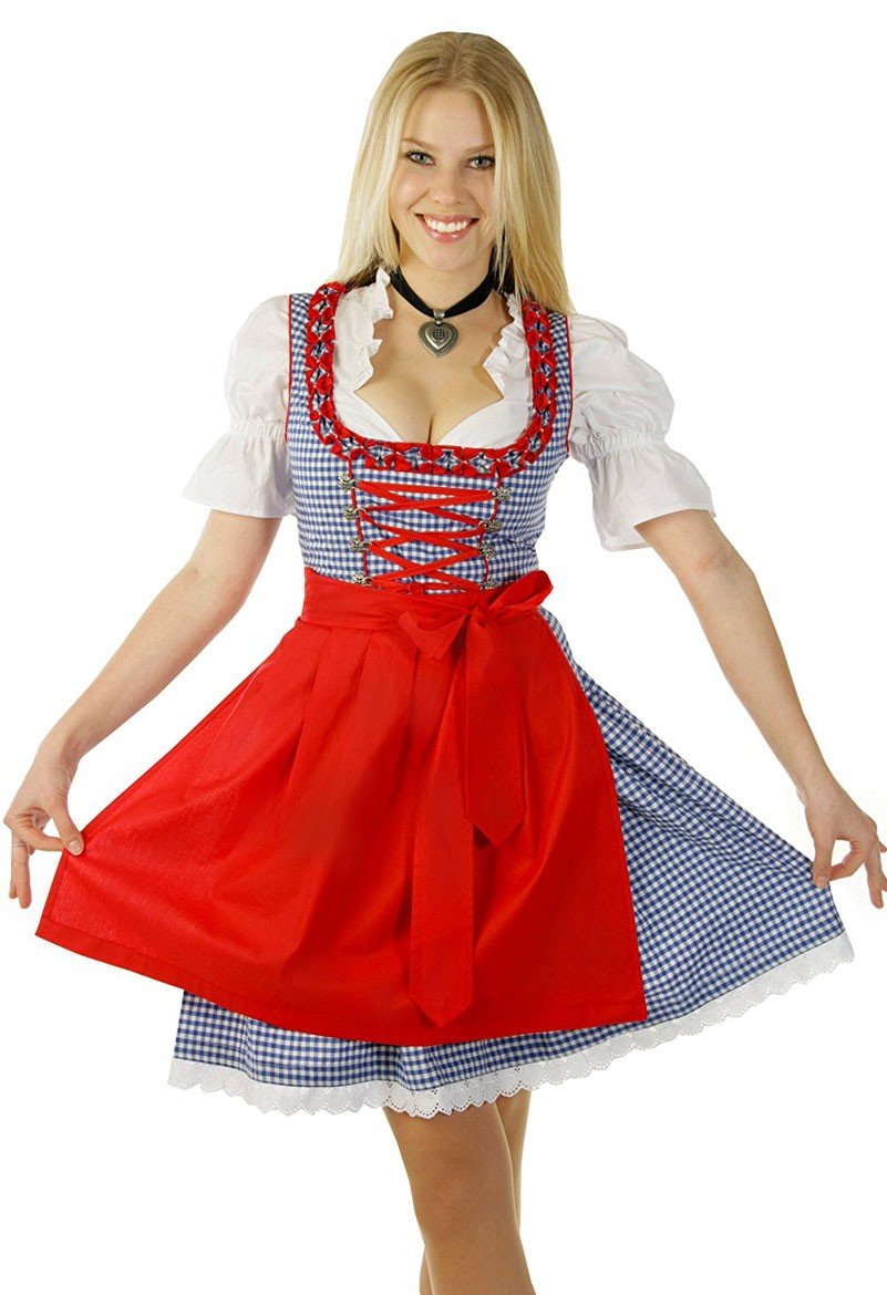 Sexy Klassiske Oktoberfest Kostyme Dame Blå