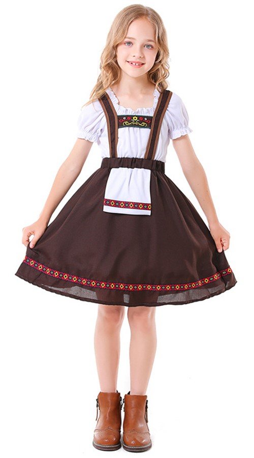 Barn Oktoberfest Kostyme Tyrolerkjole Jente