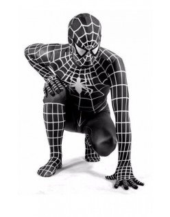 Klassisk Lycra Spiderman Kostyme Voksen Svart