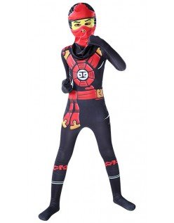 Svart Gutter Ninjago Kostyme Jumpsuits Halloween Ninja Barnekostyme