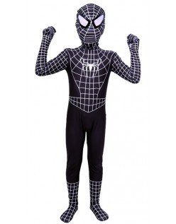Klassisk Lycra Spiderman Kostyme Barn Svart